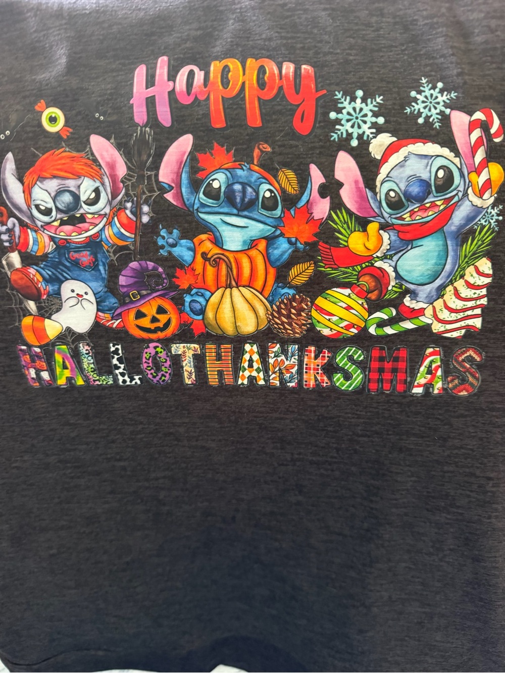 Charcoal 'Happy HALLOTHANKSMAS Hoodie